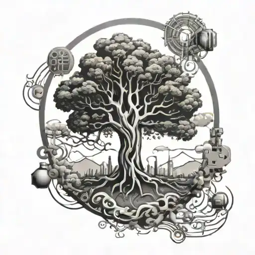 circuit tree of knowledge tattoo design idea
