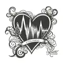heartbeat with the name Randy tattoo design idea