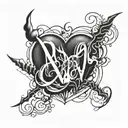 heartbeat with the name Randy tattoo design idea