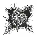 heartbeat with the name Randy tattoo design idea