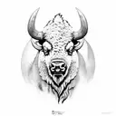 bison wheat tattoo design idea
