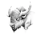 bison wheat tattoo design idea