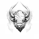 bison wheat tattoo design idea
