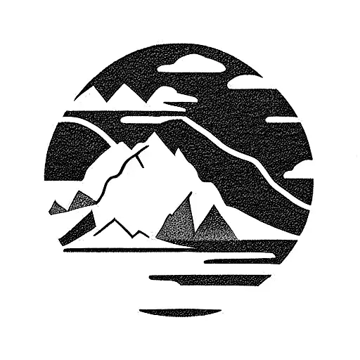 glacier national park unique symbol tattoo design idea