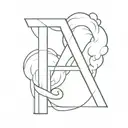 Cotton candy linked with the letter A tattoo design idea
