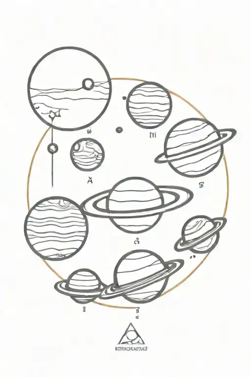 planets of the solar system tattoo design idea