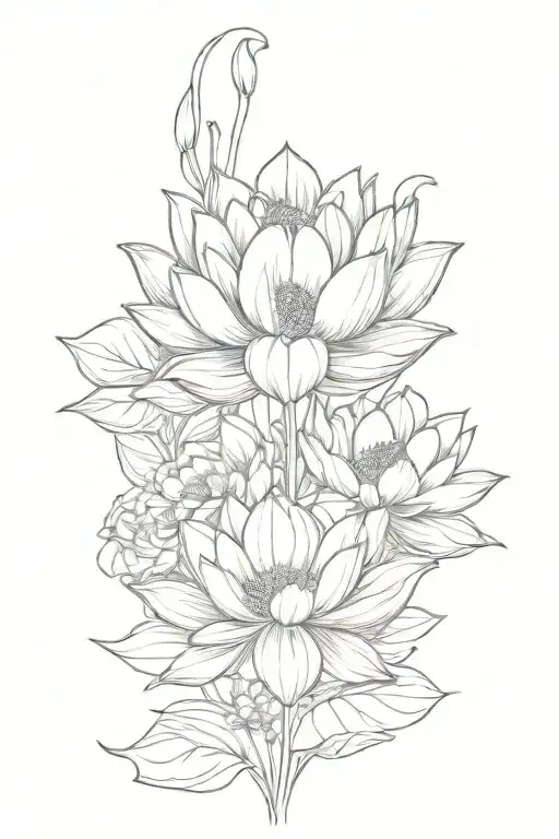 lotus flower spine tattoo with flowers wrapped tattoo design idea