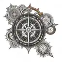 wsd, jsd, and csd in a compass with just one SD but the w, j, and c around somehow tattoo design idea