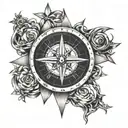 wsd, jsd, and csd in a compass with just one SD but the w, j, and c around somehow tattoo design idea