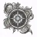 wsd, jsd, and csd in a compass with just one SD but the w, j, and c around somehow tattoo design idea