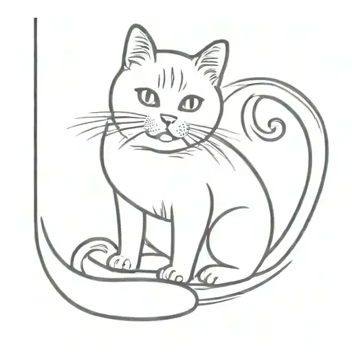 one golden one striped cat one british shorthair bremen town musician tattoo design idea