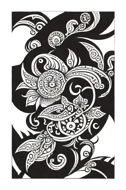 Chamorrita / Guam colorful feminine tattoo design idea