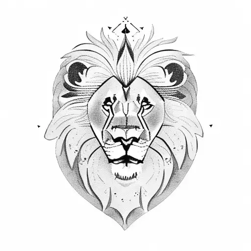 Lion and dove inside a heart tattoo design idea