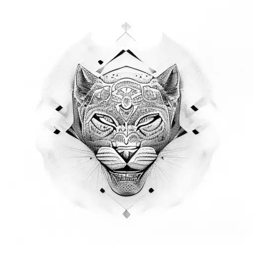 Jaguareté or american panther  tattoo design idea