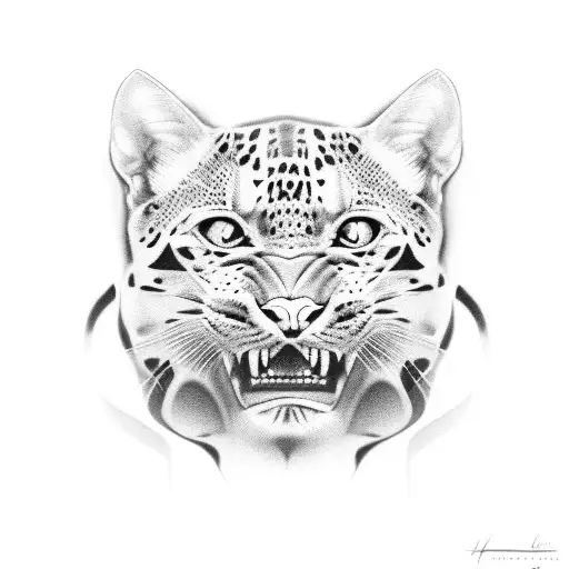 Jaguareté or american panther  tattoo design idea
