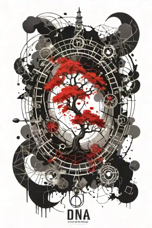 DNA tree of life golden ratio atoms universe eye tattoo design  tattoo design idea