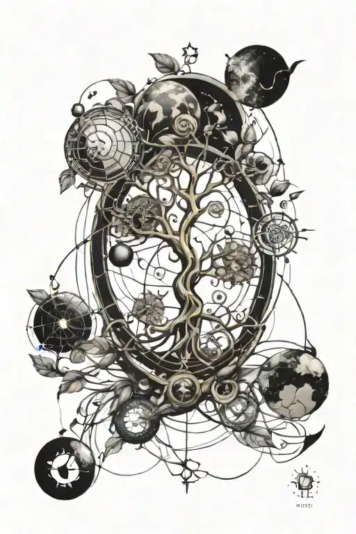 DNA tree of life golden ratio atoms universe eye tattoo design  tattoo design idea