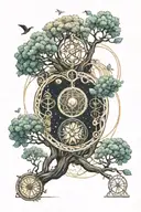 DNA tree of life golden ratio atoms universe eye tattoo design  tattoo design idea