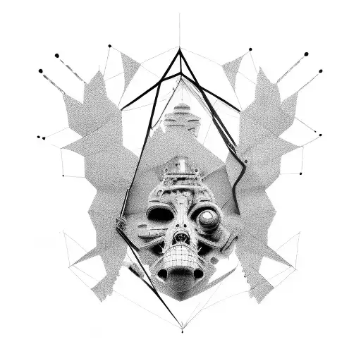 A surreal scene of a cybercigilist exploring a virtual art gallery filled with glitched artworks tattoo design idea