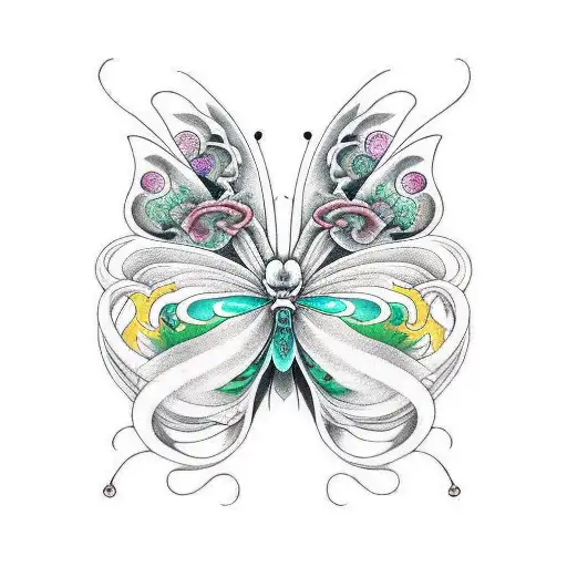 Butterfly, death, dark, happy, unique tattoo design idea