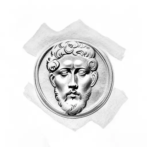 marcus aurelius roman coin tattoo design idea