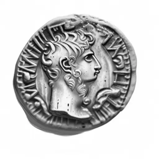 an ancient roman coin tattoo design idea