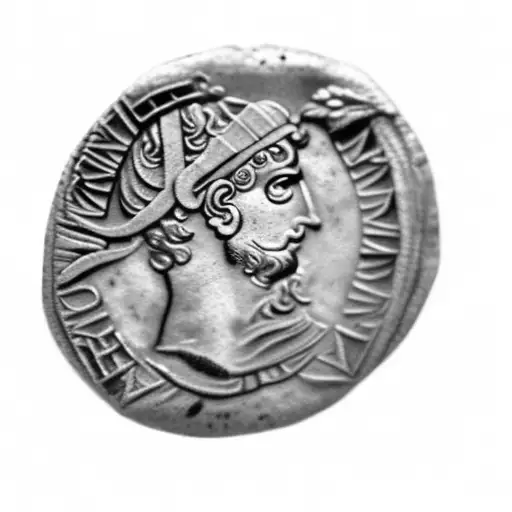 an ancient roman coin tattoo design idea