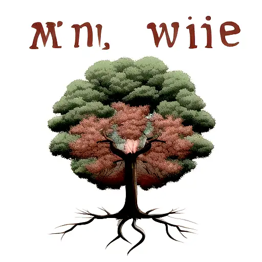 A tree with roots spreading out and the word 'Mindfulness' incorporated tattoo design idea