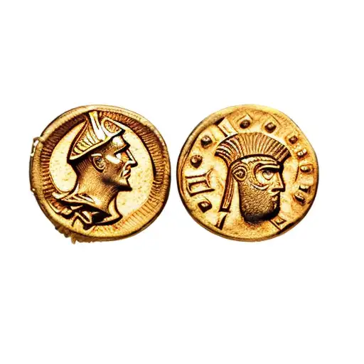 a gold coin of roman emperor julius caesar tattoo design idea