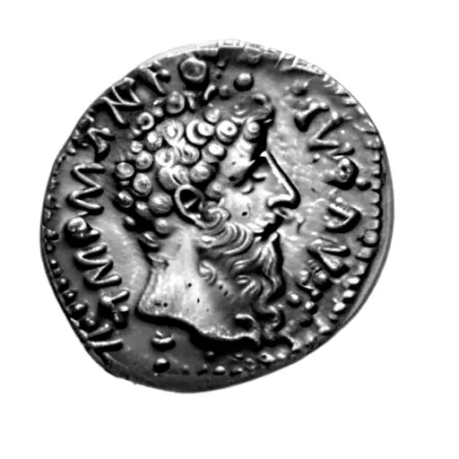 an ancient roman coin tattoo design idea