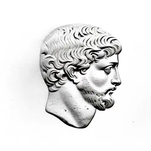 marcus aurelius roman coin side profile tattoo design idea