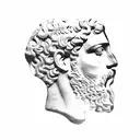 marcus aurelius roman coin side profile tattoo design idea
