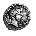 an ancient roman coin tattoo design idea