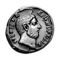 an ancient roman coin tattoo design idea