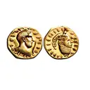 a gold coin of roman emperor julius caesar tattoo design idea