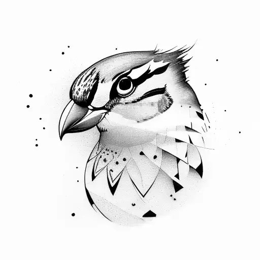 sparrow, one continuous line tattoo design idea