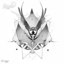 sparrow, one continuous line tattoo design idea