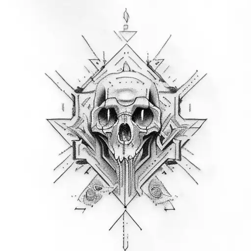 I would like a tattoo like art, but it must contain the psychiatry fund dk logo, it must also contain a glock-18 and a l tattoo design idea