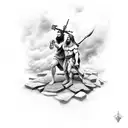 hades posideon and zeus with their weapons  tattoo design idea