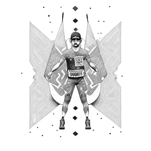 runner with Mexican flag tattoo design idea