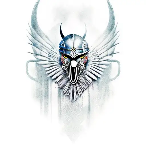 viking crow tattoo design idea