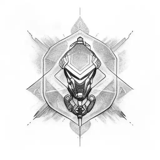 line arm band destiny game tattoo design idea