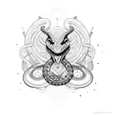 serpent sous poitrine tattoo design idea