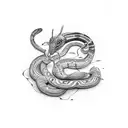 serpent sous poitrine tattoo design idea