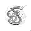 serpent sous poitrine tattoo design idea