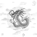 chinese dragon & clouds  tattoo design idea