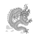 chinese dragon & clouds  tattoo design idea