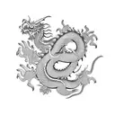 chinese dragon & clouds  tattoo design idea