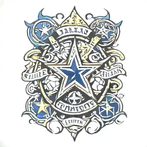 dallas cowboys symbol and Corinthians soccer team symbol  tattoo design idea