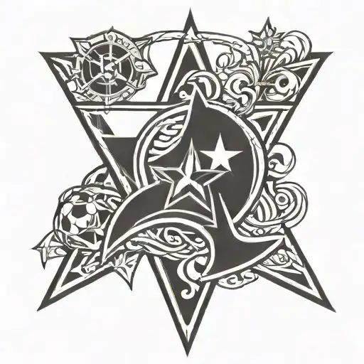 dallas cowboys symbol and Corinthians soccer team symbol  tattoo design idea